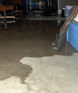 Flooded basement at a house in Lake Bluff, Illinois