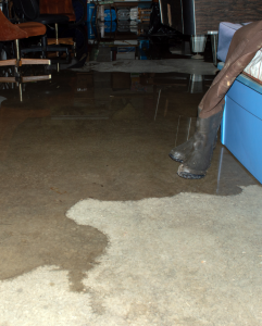 Flooded basement of a house in Highland Park, Illinois