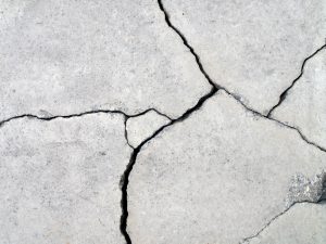 Foundation cracks in a basement in Glencoe, Illinois