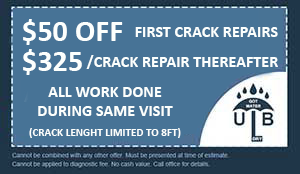 $50 Off First Crack Repairs, $325/Crack Repairs Thereafter
