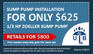 Sump Pump Installation for Only $625