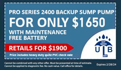 Pro Series 2400 Backup Sump Pump for Only $1650