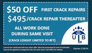$50 Off First Crack Repairs, $495/Crack Repairs Thereafter