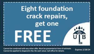 Eight Foundation Crack Repairs, Get One FREE