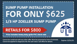 Sump Pump Installation for Only $625