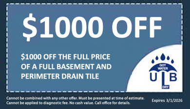 $1000 Off the Full Price of a Full Basement and Perimeter Drain Tile