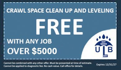 Crawl Space Clean Up and Leveling FREE with Any Job Over $5000