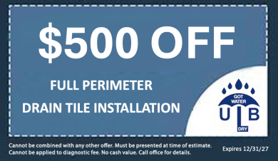 $500 Off Full Perimeter Drain Tile Installation